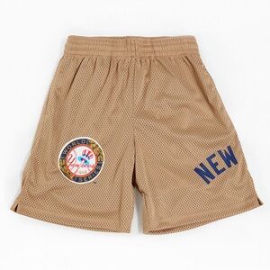 New Era New York Yankees Mesh Athletic Shorts Tan Brown MLB